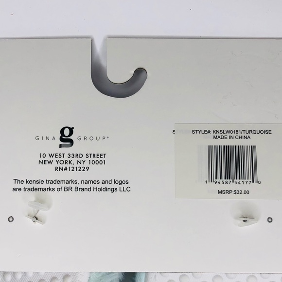 KENSIE Memory Foam Slippers Faux Fur Mint Green / Turquoise Pink Straps Sz S 6/7 - Picture 8 of 8